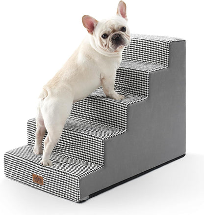 Dog Stairs for Small Dogs, 5 Tier Wider Pet Stairs for High Beds, 23.6" H Non-Slip Dog Steps for