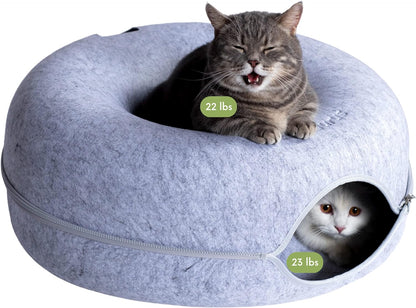 CATTASAURUS Peekaboo Cat Cave for Multiple & Large Cats Up to 30-45 Lbs, Scratch Detachable &