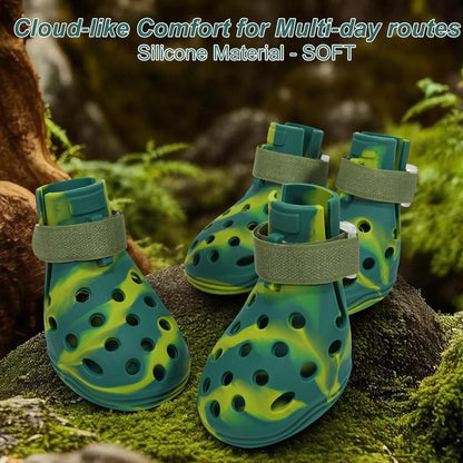 Dog Shoes for Hot Pavement and Snow, Silicone Dog Booties for Small Medium Large Dogs, Waterproof