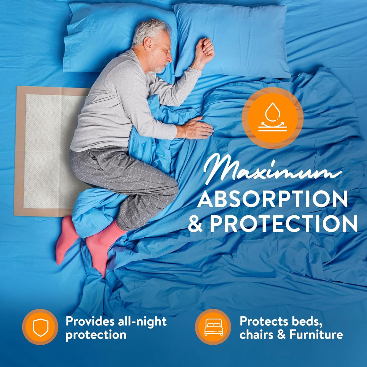 Inspire Extra Large Super Absorbent Disposable Bed Pads for Incontinence Ultra Thick and Absorbent