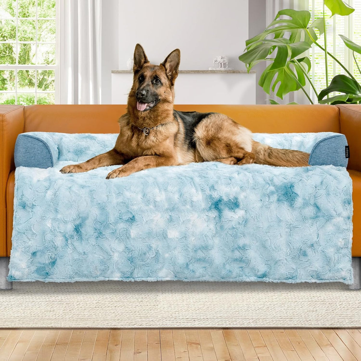 Calming Extra Large Dog Couch Bed for Dogs, 45 x 37 inch Waterproof Removable Pet Mat Couch Cover