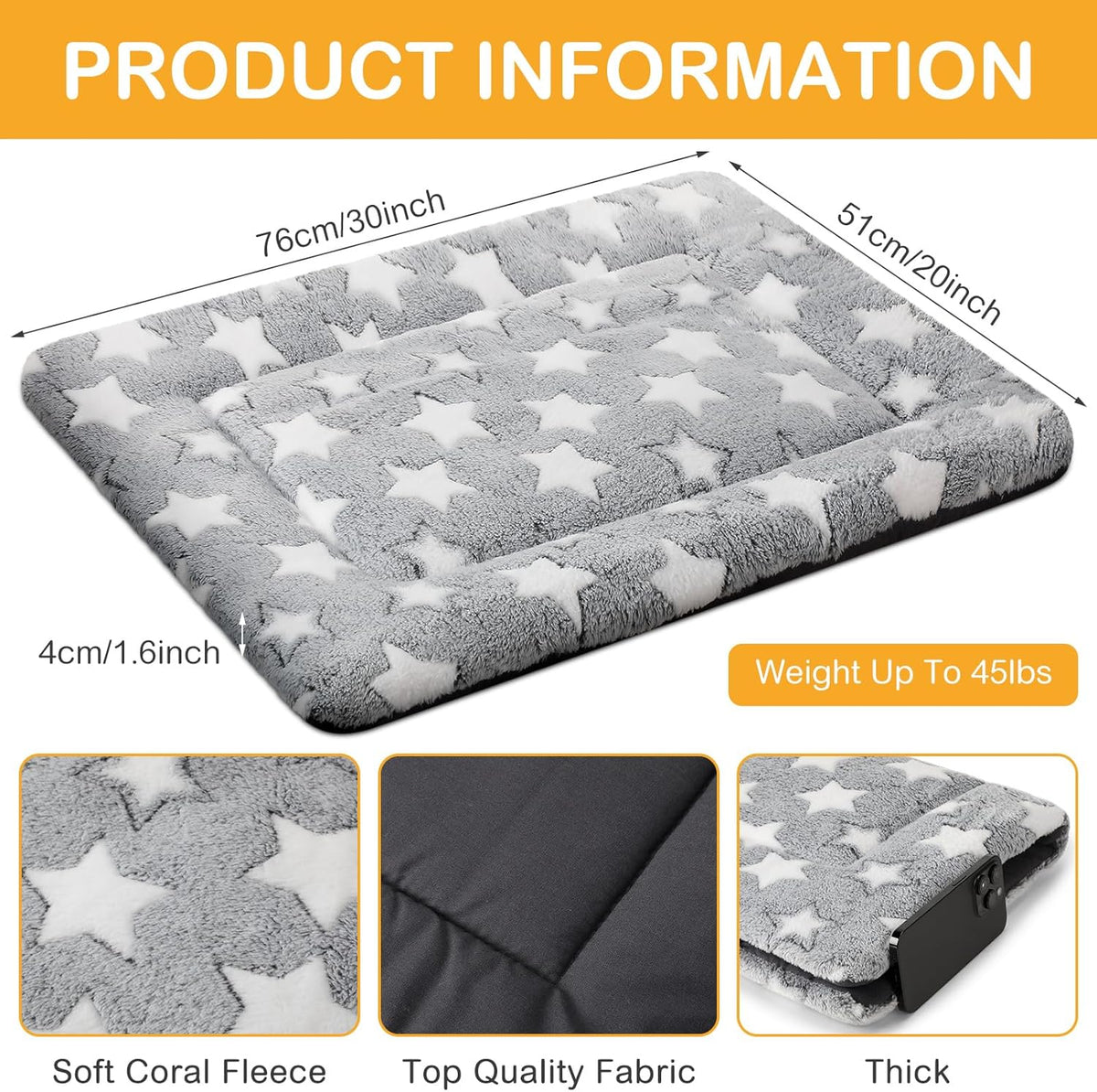 4 Pcs Washable Dog Crate Mat Kennel Pad Replaceable Reversible Pet Bed Pad for Crate Pet, Sleeping