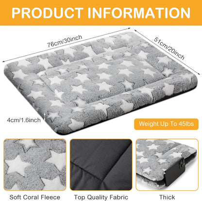 4 Pcs Washable Dog Crate Mat Kennel Pad Replaceable Reversible Pet Bed Pad for Crate Pet, Sleeping