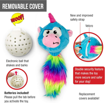 Hyper Pet Doggie Pal Unicorn Interactive Plush Dog Toys (Wiggles, Vibrates, and Barks – Dog Toys