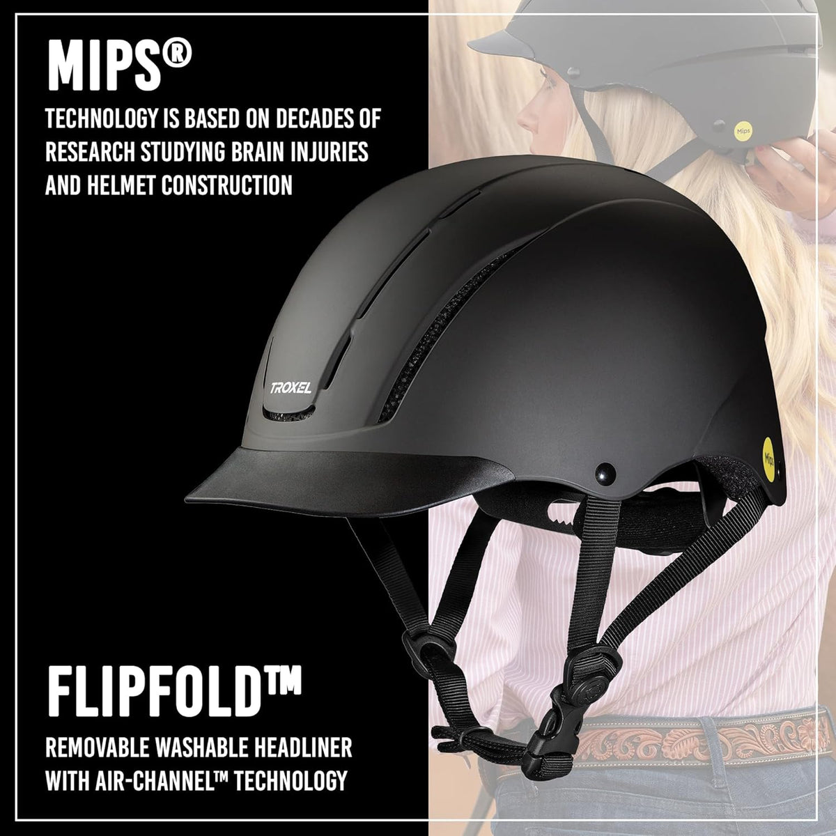 Troxel Spirit MIPS Technology Full Coverage Horse Riding Helmet, Horseback Riding Gear for