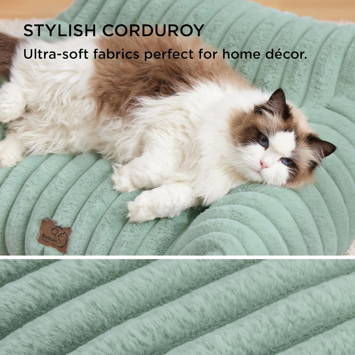 Bedsure Cute Cat Couch for Pets - Fluffy Small Dog Sofa with Premium Soft Corduroy Fleece, Pet Sofa