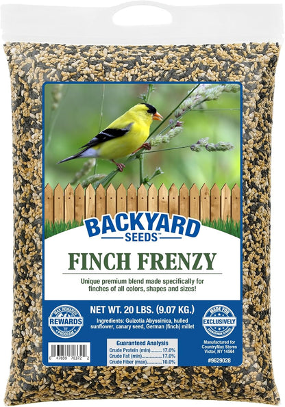 Backyard Seeds Finch Frenzy Wild Bird Seed Mix - for Small Songbirds - Attracts Goldfinches, House