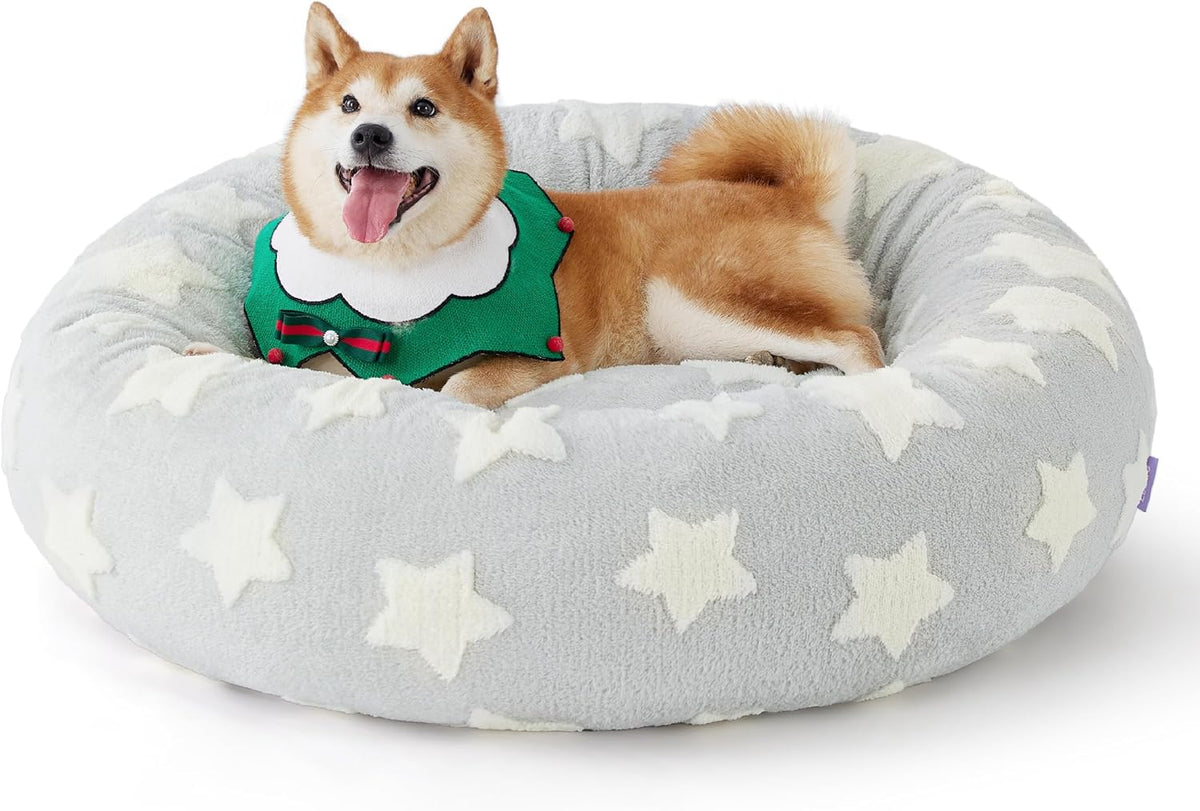 LE SURE Donut Large Dog Bed - Round Cat Beds for Indoor Cats Anti-Anxiety Calming Pet Beds
