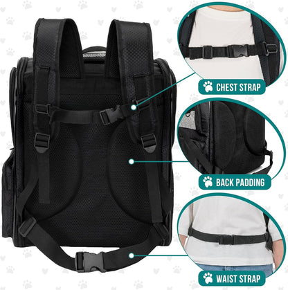PetAmi Dog Backpack Carrier for Small Large Cat, Pet, Puppies, Ventilated Pet Hiking Backpack