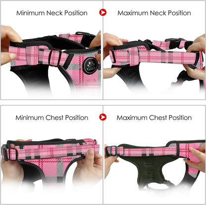 NESTROAD No Pull Dog Harness with Leash, Reflective No Choke Pet Vest Harness,Adjustable Soft