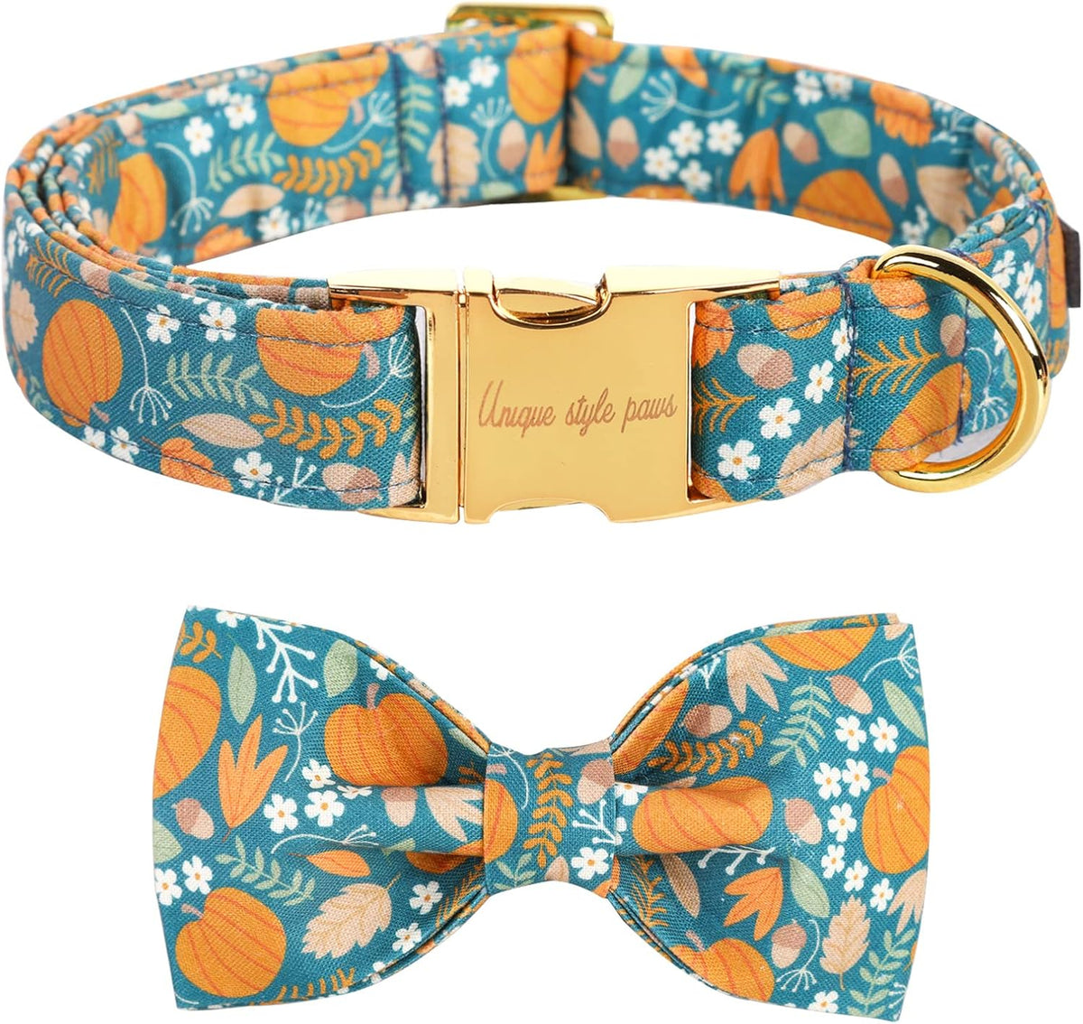 Unique style paws Halloween Dog Collar with Bow Tie Pumpkin Cotton Collar Adjustable Puppy Collar