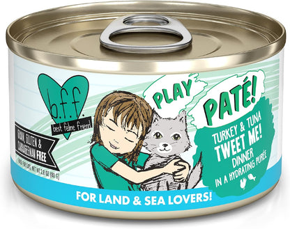 Weruva B.F.F. Play - Best Feline Friend Paté Lovers, Aw Yeah!, Turkey & Tuna Tweet Me! with Turkey