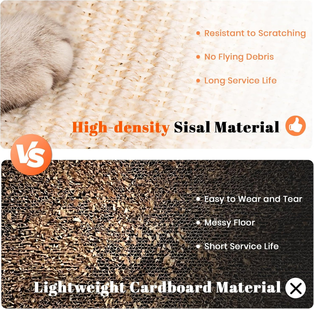 Cat Scratcher, Cat Natural Sisal Scratching Pad, Kitten Interactive Toy with Ball Track Spring Ball