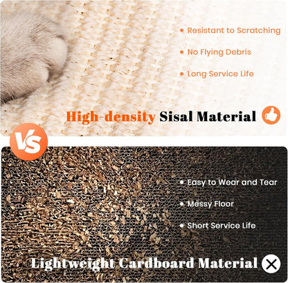 Cat Scratcher, Cat Natural Sisal Scratching Pad, Kitten Interactive Toy with Ball Track Spring Ball