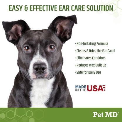 Pet MD - Dog Ear Cleaner Wipes - Otic Cleanser for Dogs to Stop Ear Itching, and Infections with