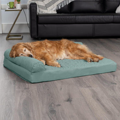 Furhaven Cooling Gel Dog Bed for Large Dogs w/ Removable Bolsters & Washable Cover, For Dogs Up to