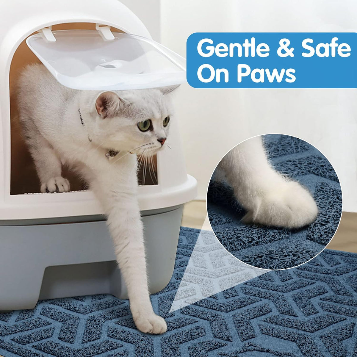 UPSKY Cat Litter Mat, Litter Trapping Mat Soft on Kitty Paws, Large Litter Box Mat 35" x 24"