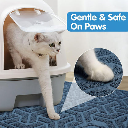 UPSKY Cat Litter Mat, Litter Trapping Mat Soft on Kitty Paws, Large Litter Box Mat 35" x 24"