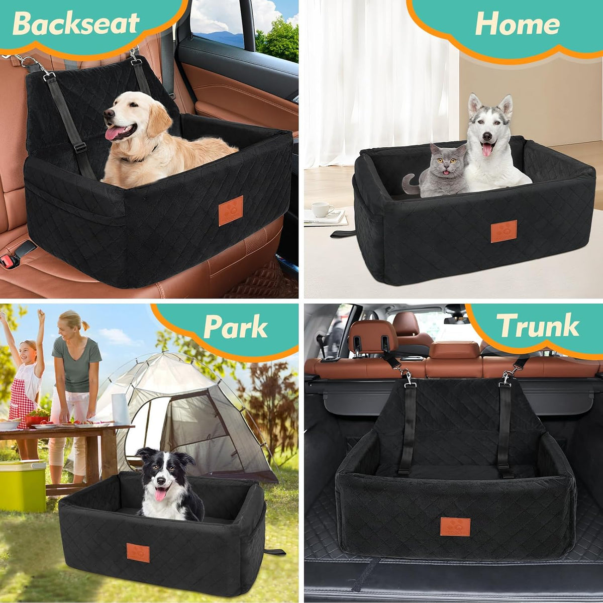 Dog Car Seat for Large Medium Dogs,Portable Washable Pet Car Seat Under 55 lbs,Dog Booster Seat