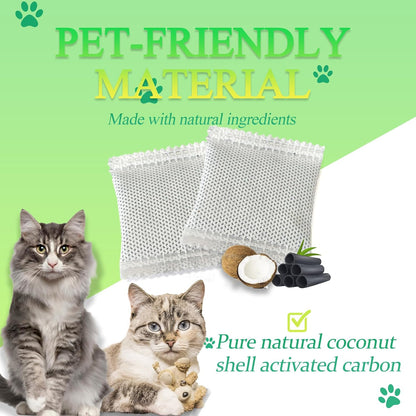 12 Pack Odor Eliminator for PuraMax Self-Cleaning Cat Litter Box, Natural Activated Charcoal