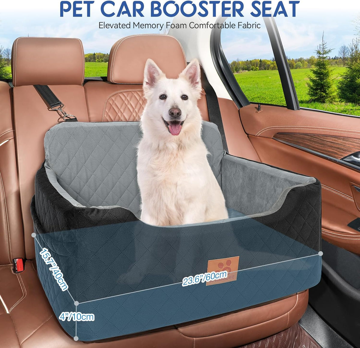 Dog Car Seat for Medium/Large Dogs,Dog Booster Seat for Dog Under 50lbs or 2 Small Dogs, Detachable