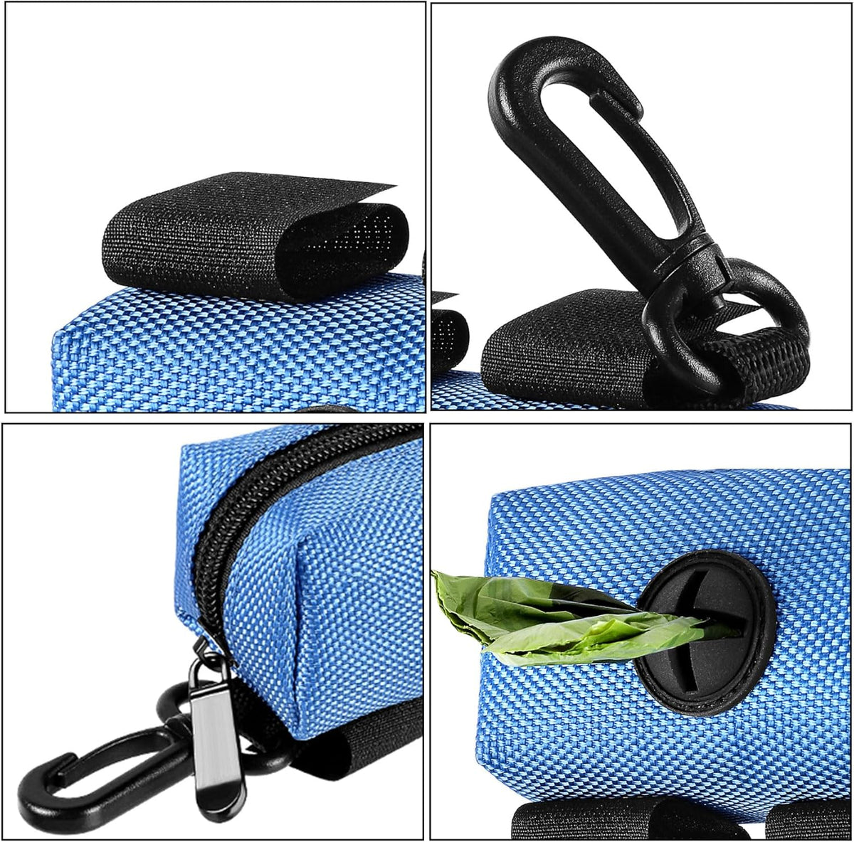 Dog Waste Bag Dispenser Pet Poop Bags Holder for Doggie Waste Bags Dispensers Soft Fabric Zipper