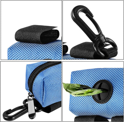 Dog Waste Bag Dispenser Pet Poop Bags Holder for Doggie Waste Bags Dispensers Soft Fabric Zipper