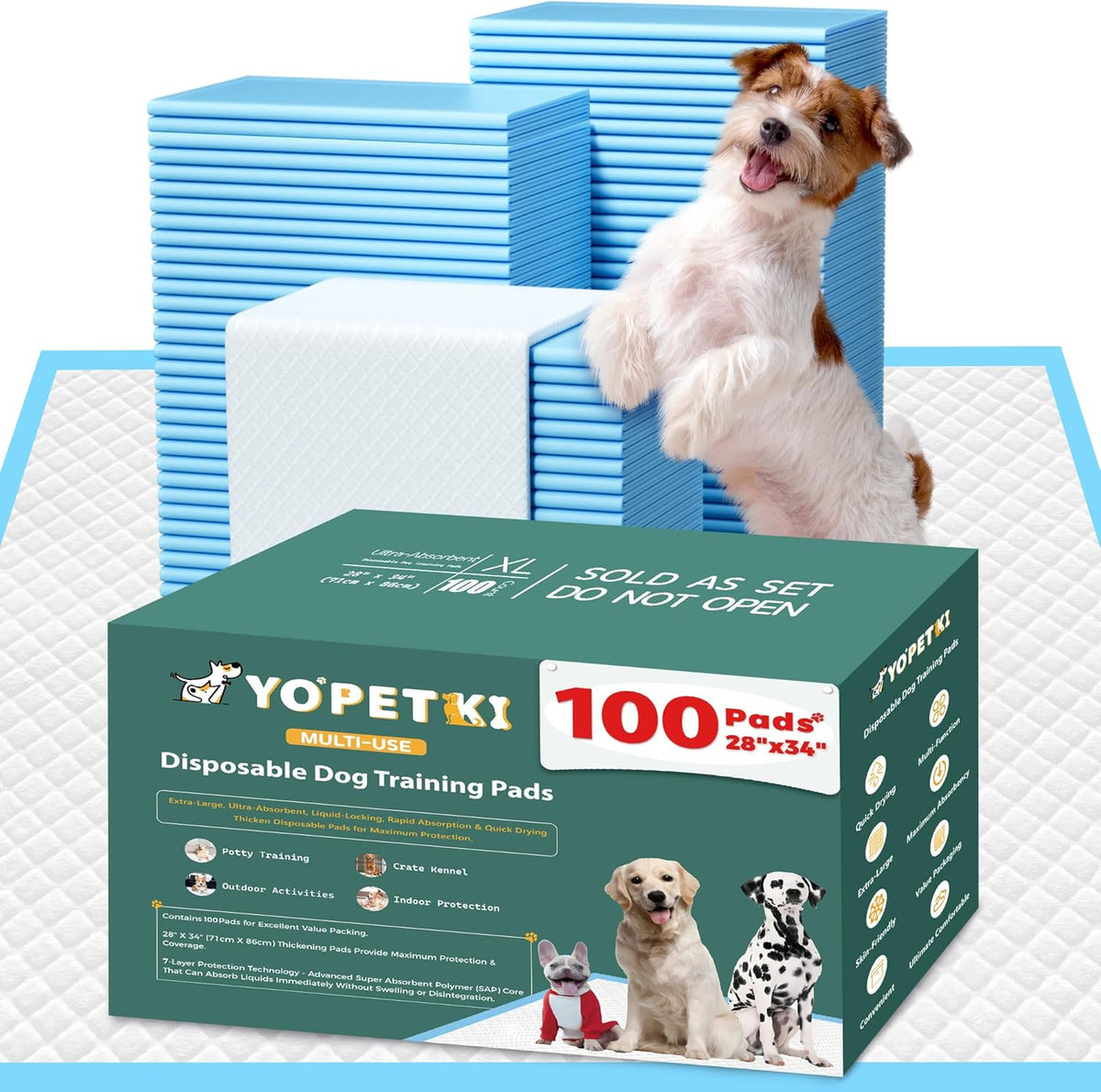100 Count Extra Large Dog Pee Pads 28" x 34", Super Absorbent X-Large Puppy Pads Disposable