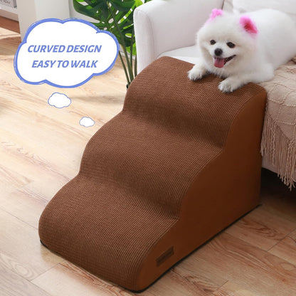3-Step Dog Ramp and Stairs for Sofa and Chair - Non-Slip Sturdy Pet Steps for Small Dogs and
