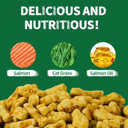 Just Try 13.4 0Z Cat Grass Treats Salmon Oil Natural Salmon Kitten Healthy Cat Treats Training