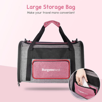 BurgeonNest Cat Carriers for Medium Puppy Under 25 lbs, Pet Carrier for Cats with Unique Side