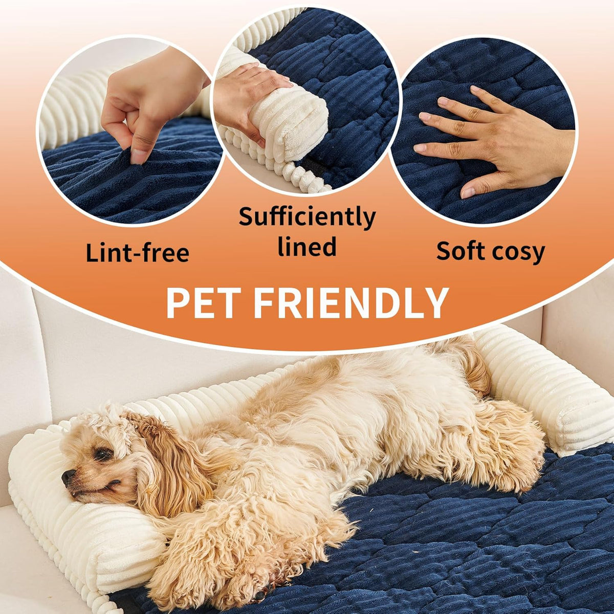HAOMAIJIA Dog Couch Bed for Large Dogs, Non Slip Pet Couch Covers for Sofa Thick Soft Washable Dog