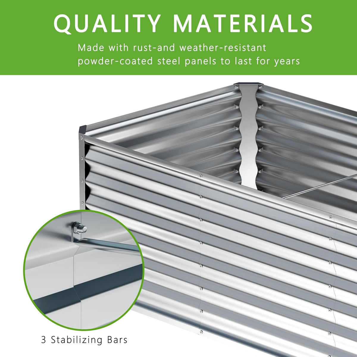 4x2x2FT Galvanized Raised Garden Bed,Planter Raised Beds-Metal Garden Box,Large Plant for Outdoor