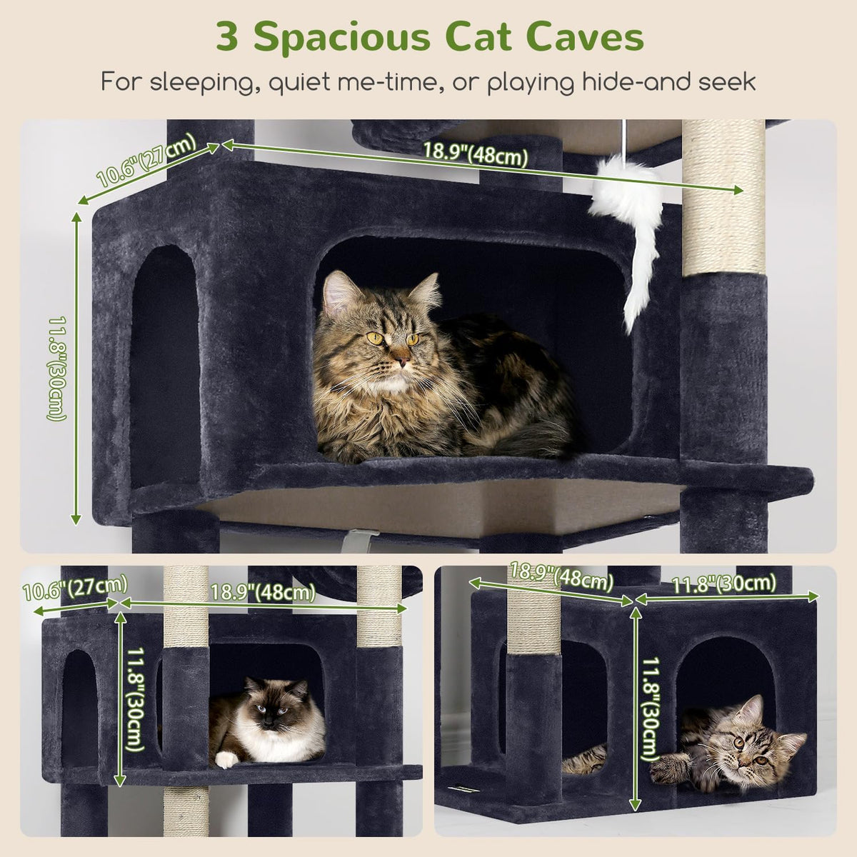 Globlazer Sturdy Cat Tree for Large Cats, 77 inch Large Cat Climbing Tower for Indoor Adult Cats
