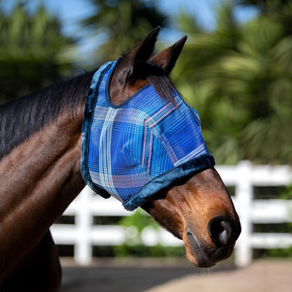 Kensington Fly Mask with Fleece Trim for Horses — Protects Face and Eyes Helps Block Sun Rays While