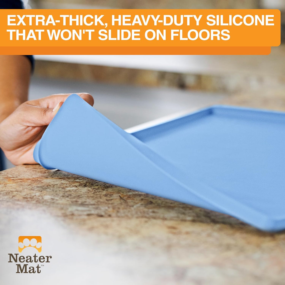 Neater Pet Brands Neater Mat Pet Mats for Food and Water, Cat & Dog Bowl Mat Waterproof Silicone