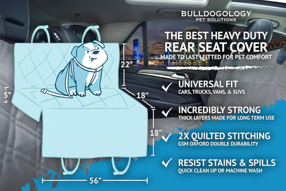 Bulldogology Dog Car Seat Cover Waterproof Heavy Duty Bench Dog Hammock Backseat Protector from