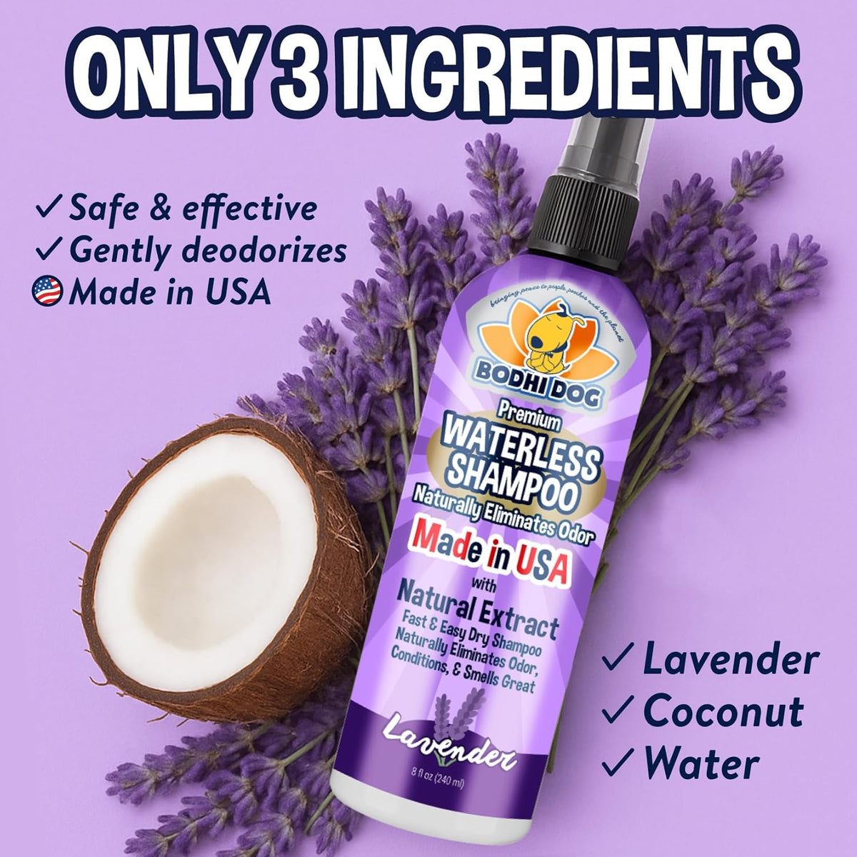 Bodhi Dog Waterless Shampoo - Natural Dry Shampoo for Dogs & Cats - Neutralizes Pet Odor - No Rinse