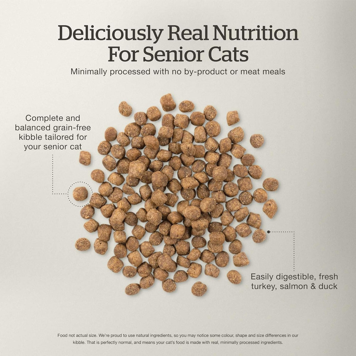Now Fresh Grain-Free Senior Dry Cat Food with Turkey, Salmon & Duck, Premium Kibble Made with Real