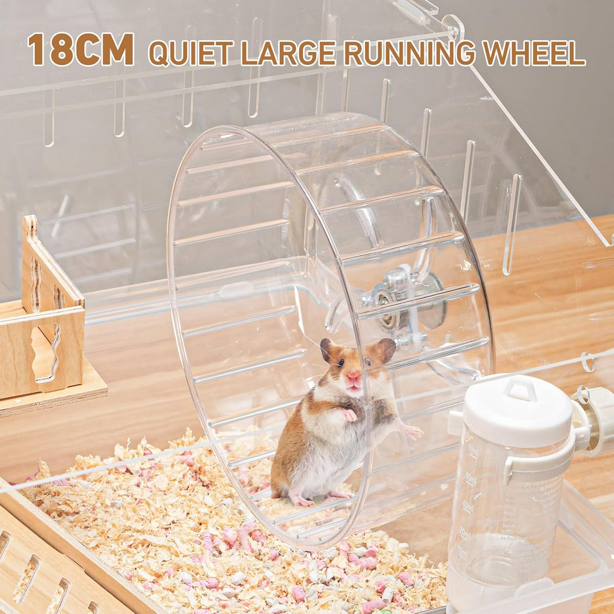 Hamster Cage 8 in 1 with All Accessories, Portable Hamster Cages with Full Transparent Viewing