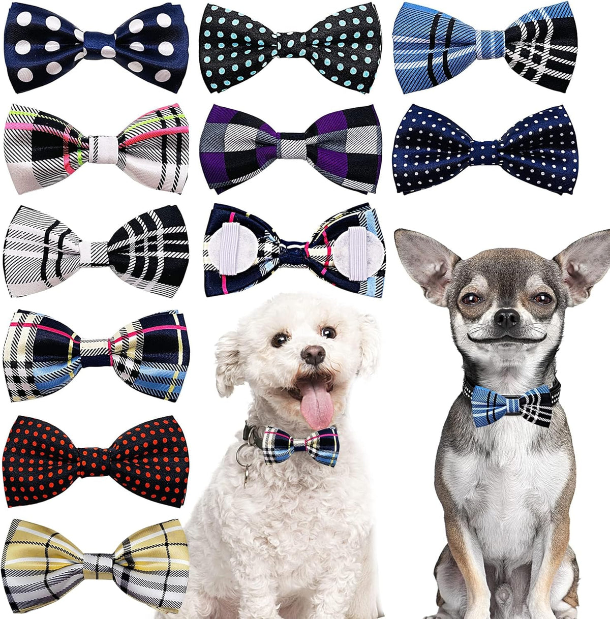PET SHOW 10 Pack Small Dogs Collar Bowties Attachment Charms for Puppies Cats Embellishment Collars