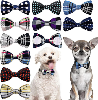 PET SHOW 10 Pack Small Dogs Collar Bowties Attachment Charms for Puppies Cats Embellishment Collars