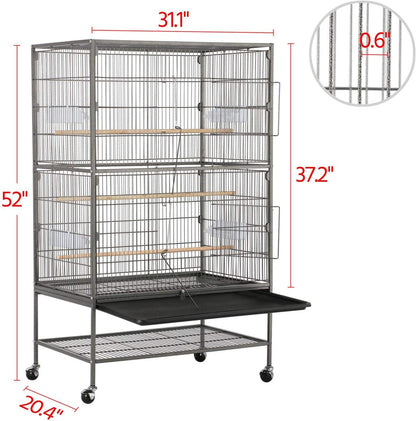 Yaheetech 52-inch Wrought Steel Standing Large Flight King Bird Cage for Cockatiels African Grey