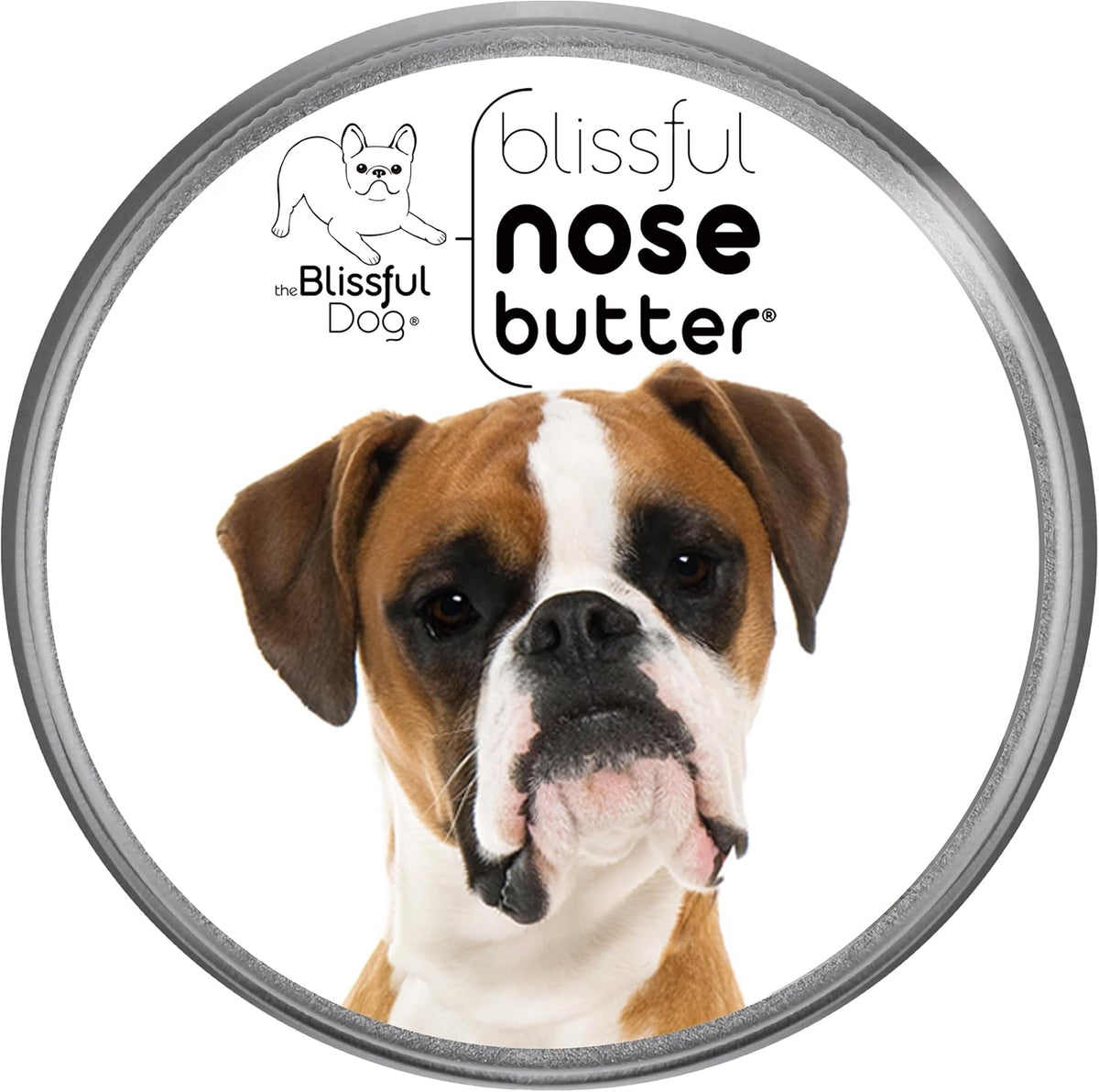 The Blissful Dog Fawn Boxer Nose Butter for Dry, Cracked Skin, Lick-Safe Dog Nose Balm with