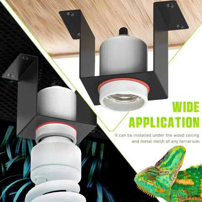 Reptile Ceramic Socket, Heat Lamp Holder for Terrariums and Vivariums, Gecko Lizard Heat Lamp
