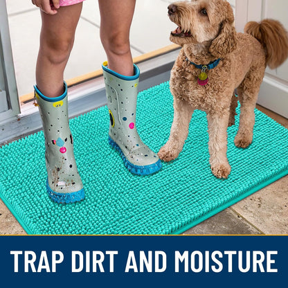 Smiry Dog Door Mat for Muddy Paws 36x24, Absorbs Moisture and Dirt Doormat, Non-Slip Washable Quick