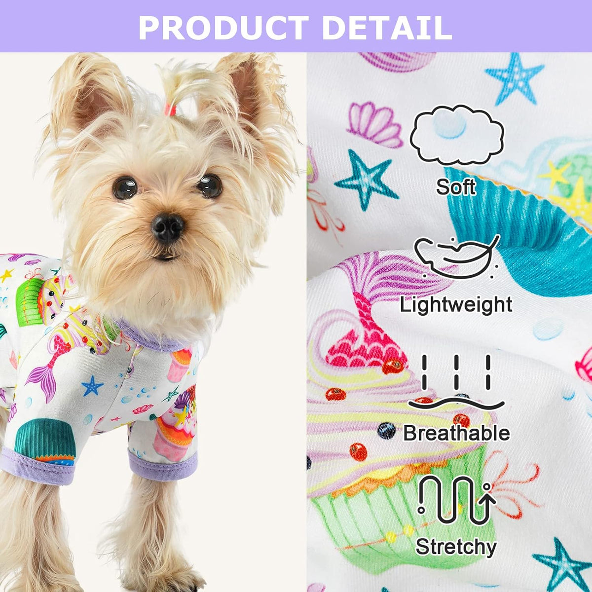 Dog Pajamas Pjs Summer Fall Dog Clothes for Small Dogs Girl - Boy - Medium Size Dogs, Soft Stretchy