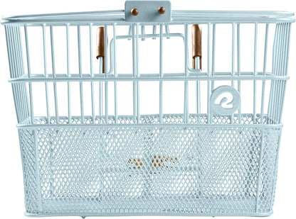 Retrospec Apollo Detachable Front Bike Basket Steel Half-Mesh with Integrated Detachable Hooks and