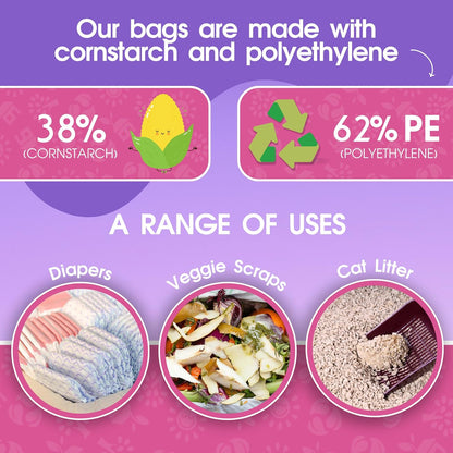 Pet N Pet 270 Counts Lavender Scented, Colorful Poop Bags for Dogs, 38% Plant Based & 62% PE Dog