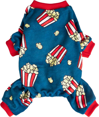 Fitwarm Popcorn Dog Pajamas, Funny Dog Clothes for Small Dogs Boy Girl, Fleece Pet Onesie with